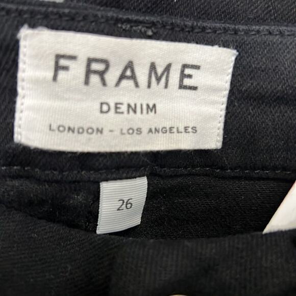 FRAME DEMIN LE CROP MINI BLACK JEANS SIZE 26 - Picture 5 of 7